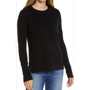 VTG Elan Black Knit Sweater Blouse Sheer Chiffon Back Panel S Gothic Romantic